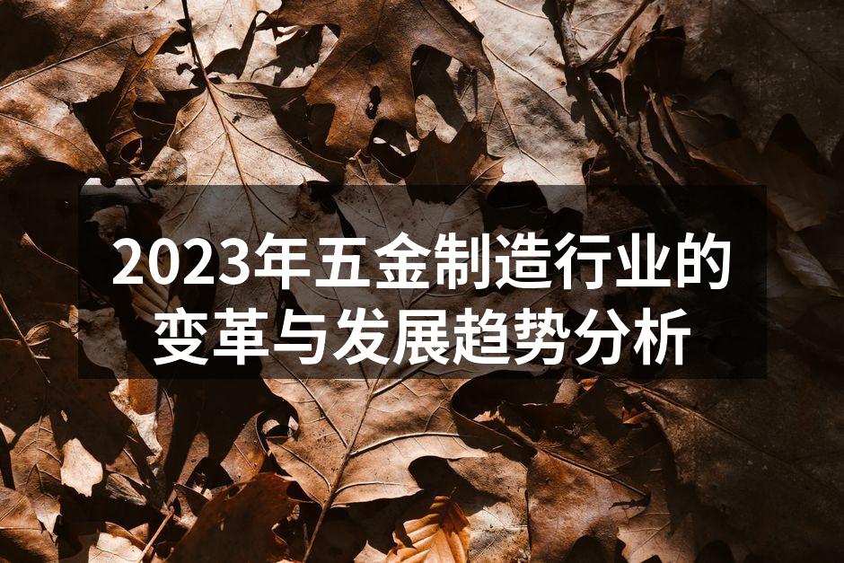 2023年五金制造行业的变革与发展趋势分